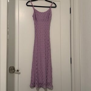 Lulus b right purple floral lace dress